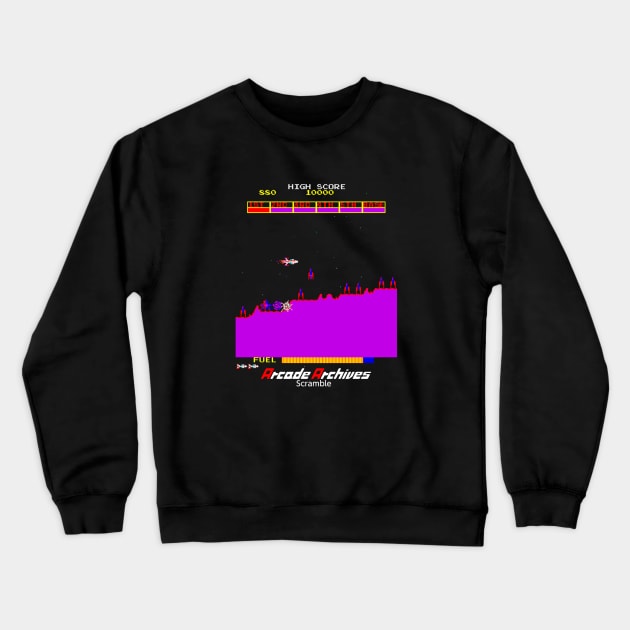 Mod.8 Arcade Scramble Space Invader Video Game Crewneck Sweatshirt by parashop